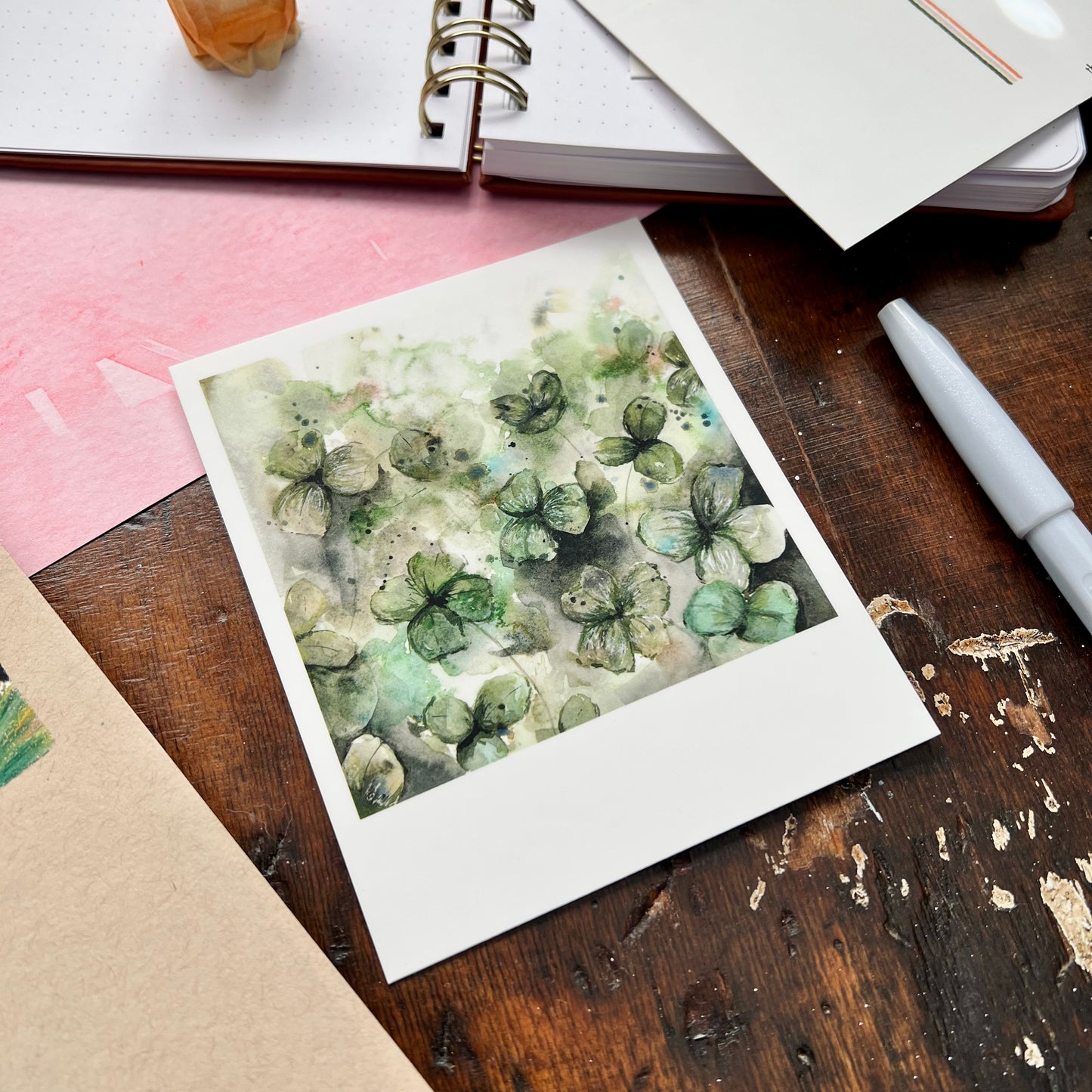 Luck Of The Irish | Clovers Polaroid Style Postcard