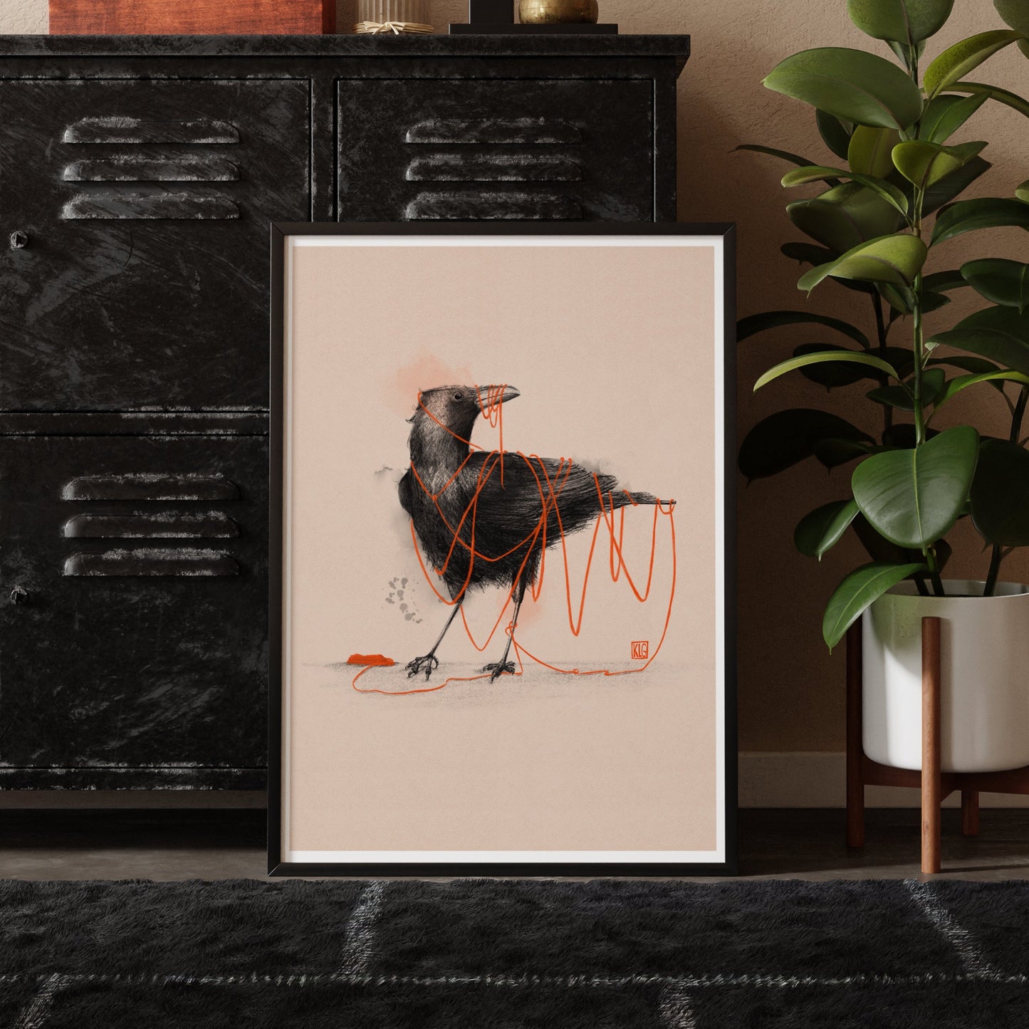 Tangled Crow Art Print