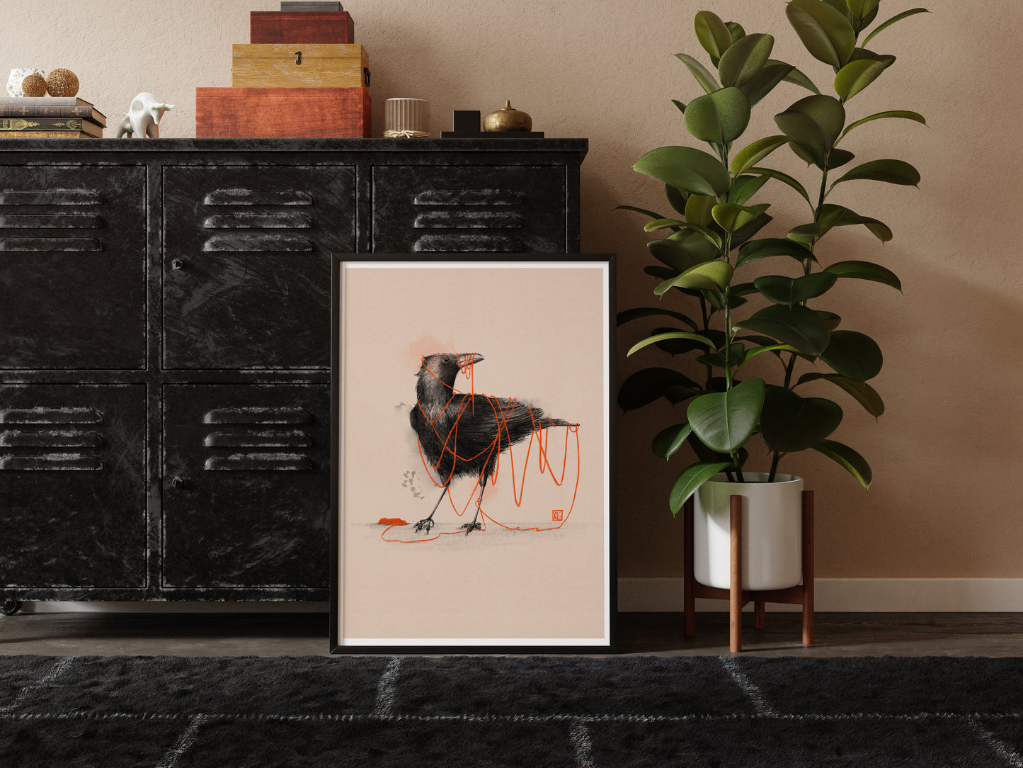 Tangled Crow Art Print