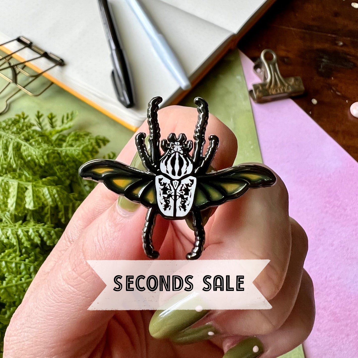 B Grade Goliath Beetle Enamel Pin