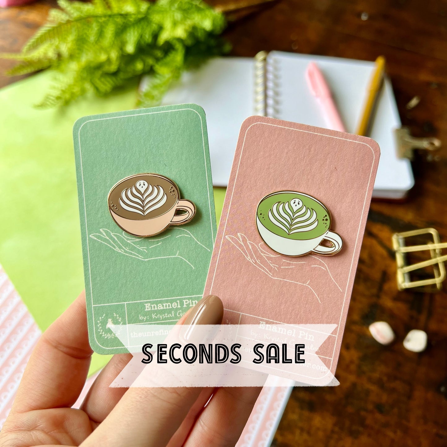 B Grade Latte Ghost Enamel Pin