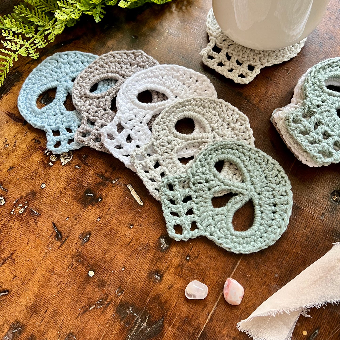 Skull Coaster Set | Foggy Morning Palette