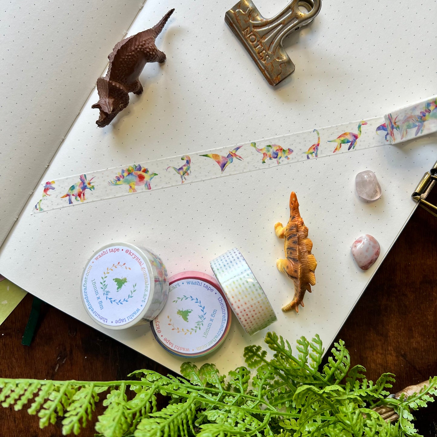 Rainbow Dinosaur Washi Tape