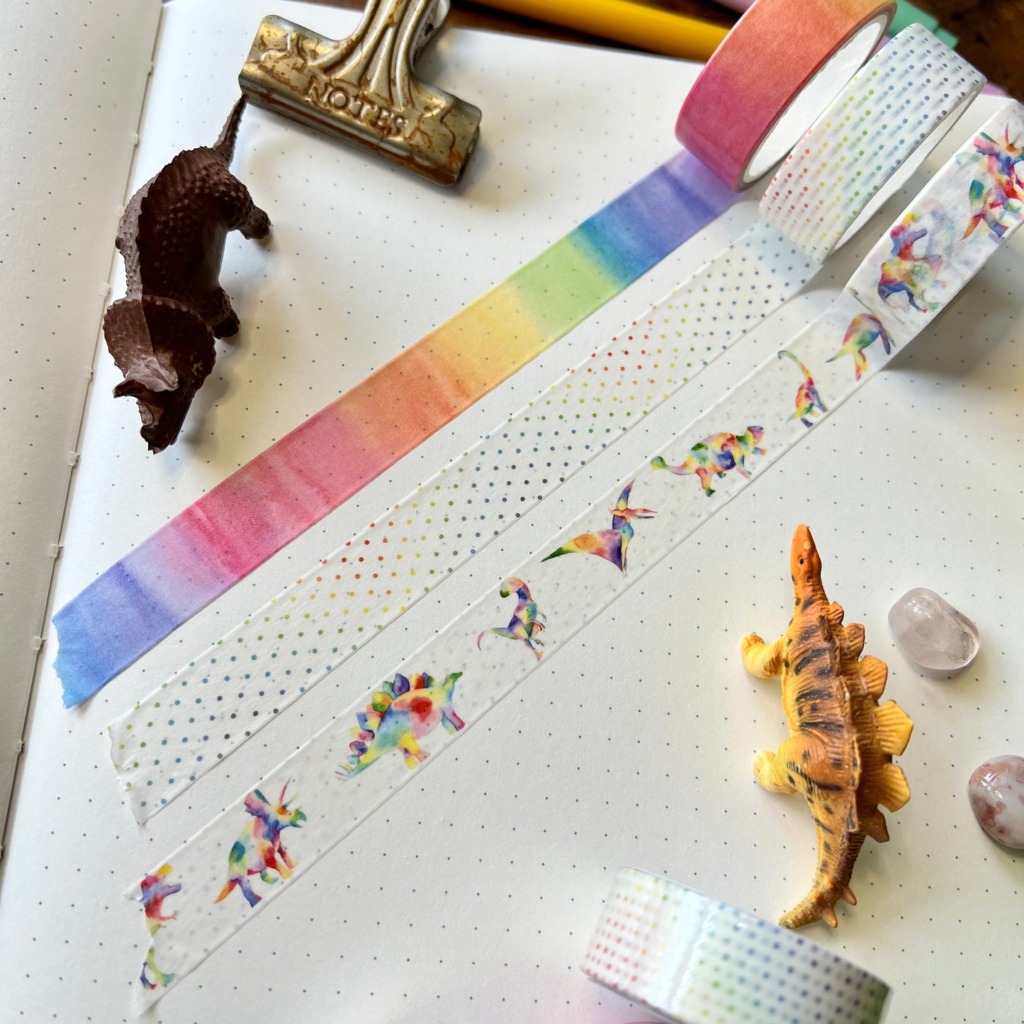 Rainbow Dinosaur Series 3 Pack Washi Tape