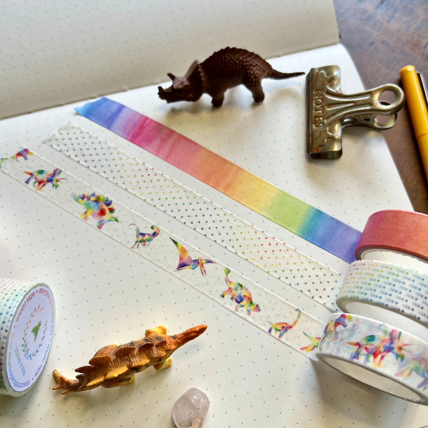Rainbow Dinosaur Series 3 Pack Washi Tape