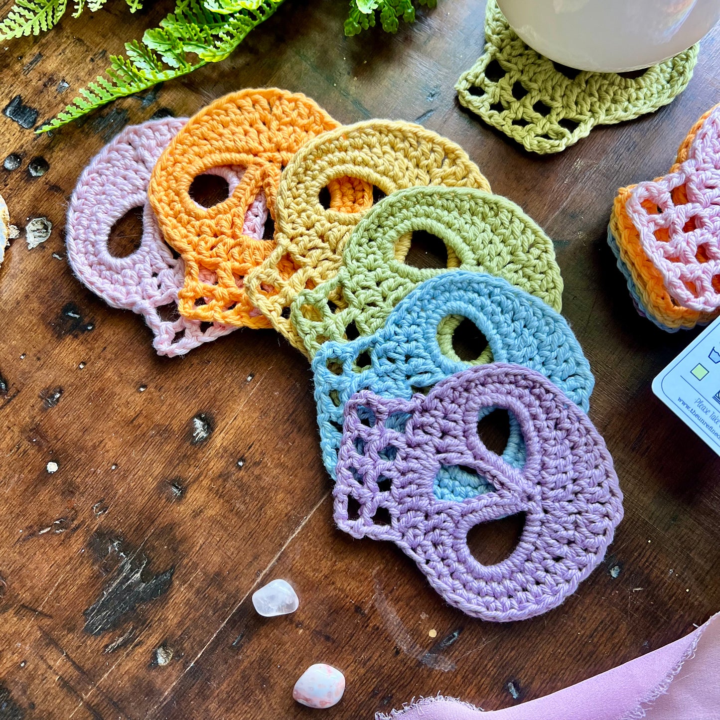Skull Coaster Set | Pastel Rainbow Palette