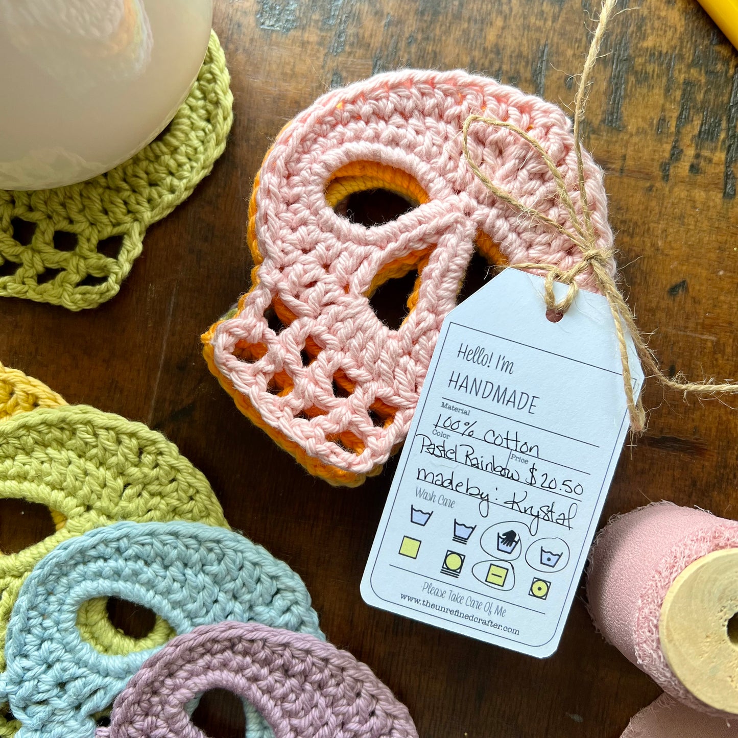 Skull Coaster Set | Pastel Rainbow Palette