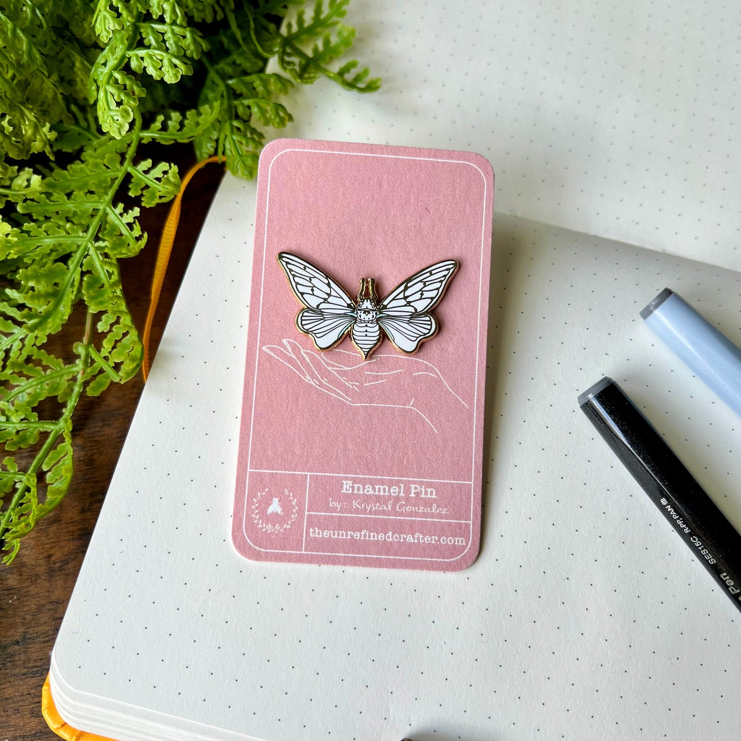 B Grade Ghost Cicada Enamel Pin