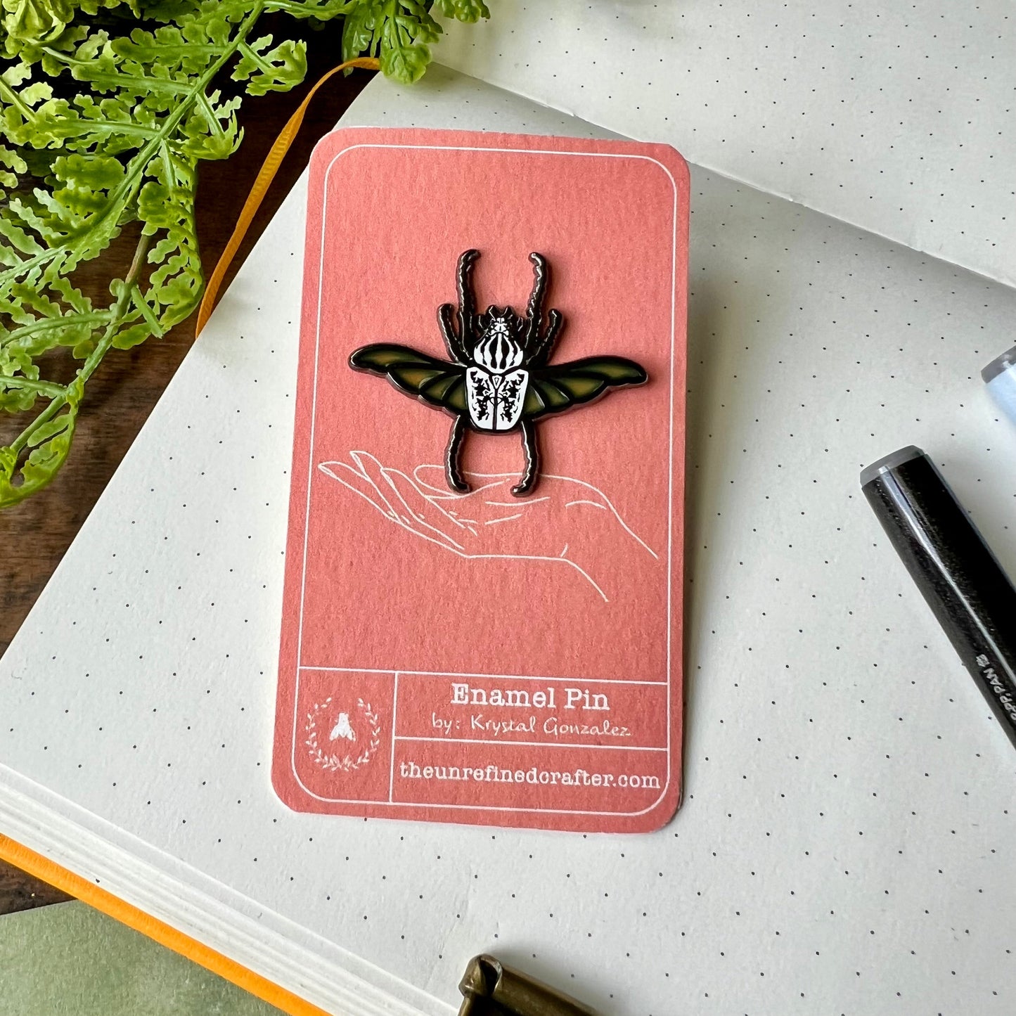 B Grade Goliath Beetle Enamel Pin