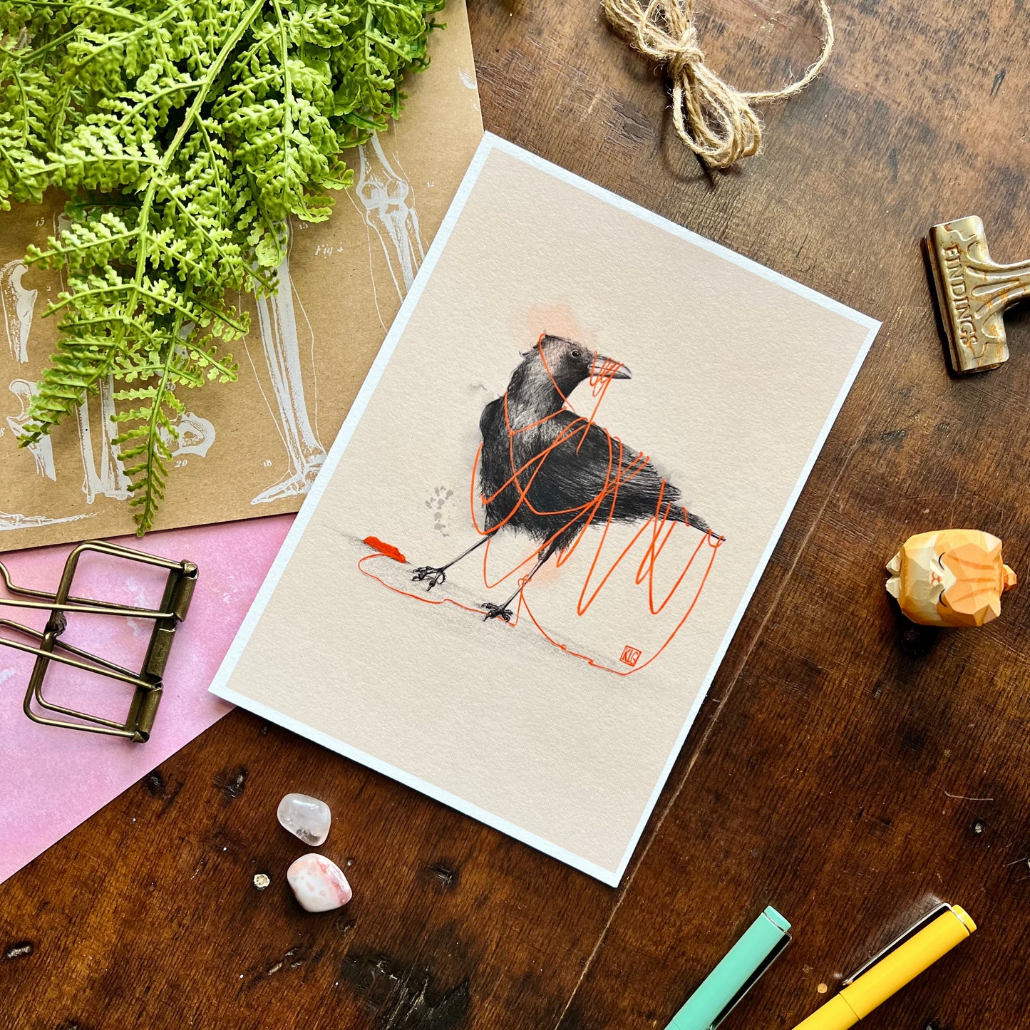 Tangled Crow Art Print