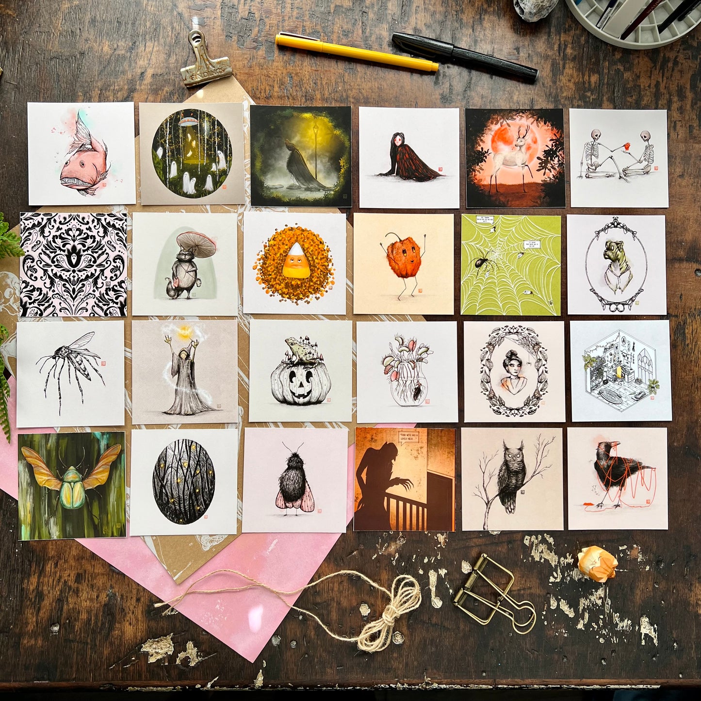 Drawlloween 2023 Mini Art Print Set