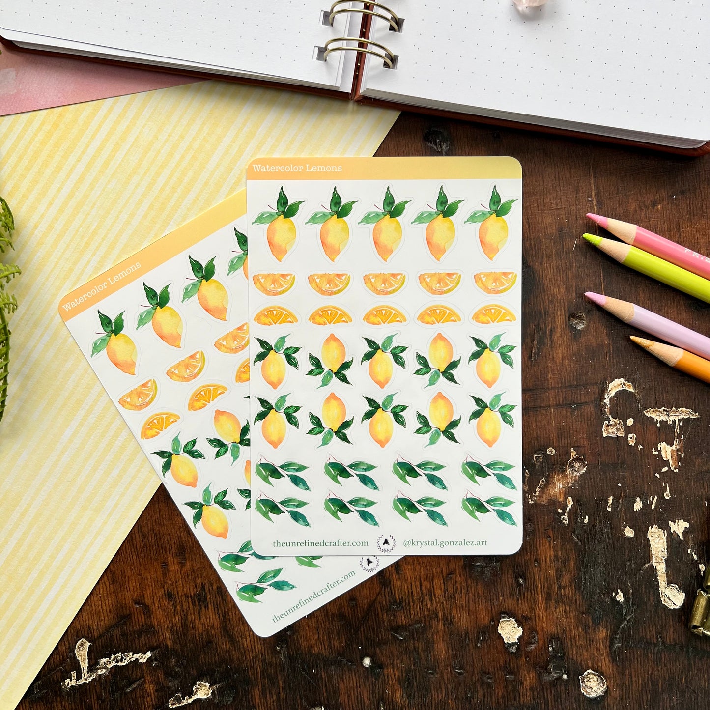 Lemon Planner Sticker Sheet