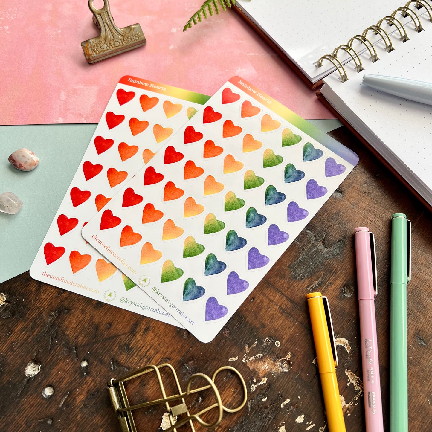 Rainbow Hearts Sticker Sheet