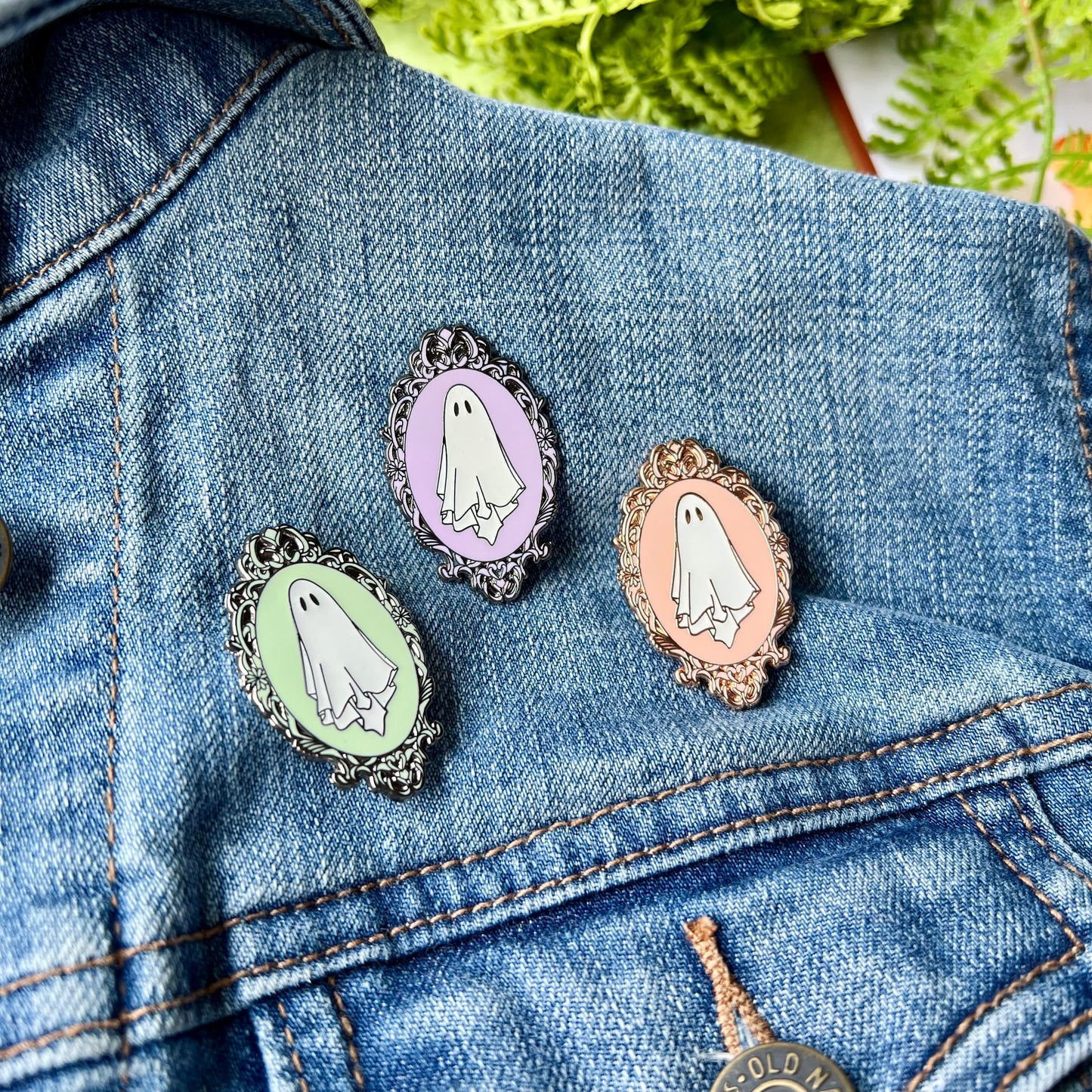 Victorian Ghost Enamel Pin - Glow in the Dark!