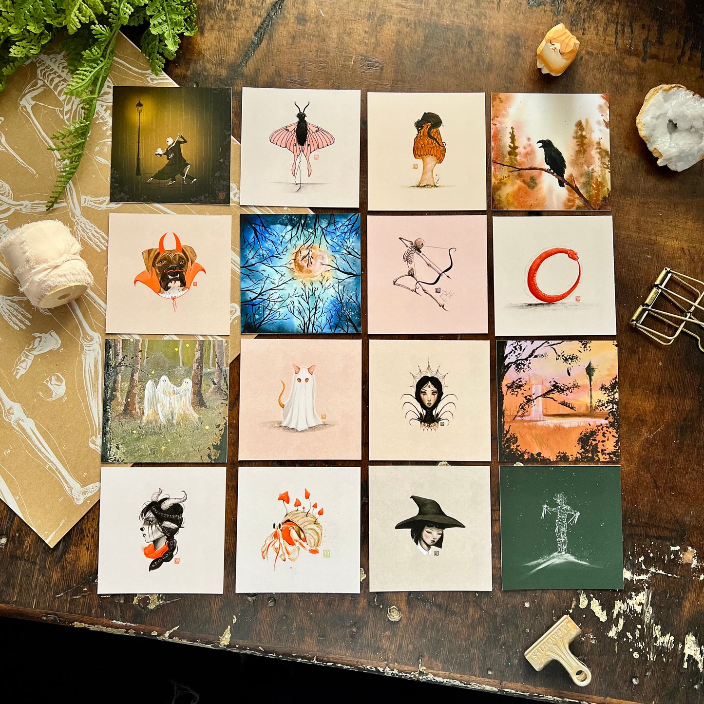 Drawlloween 2024 Mini Art Print Set