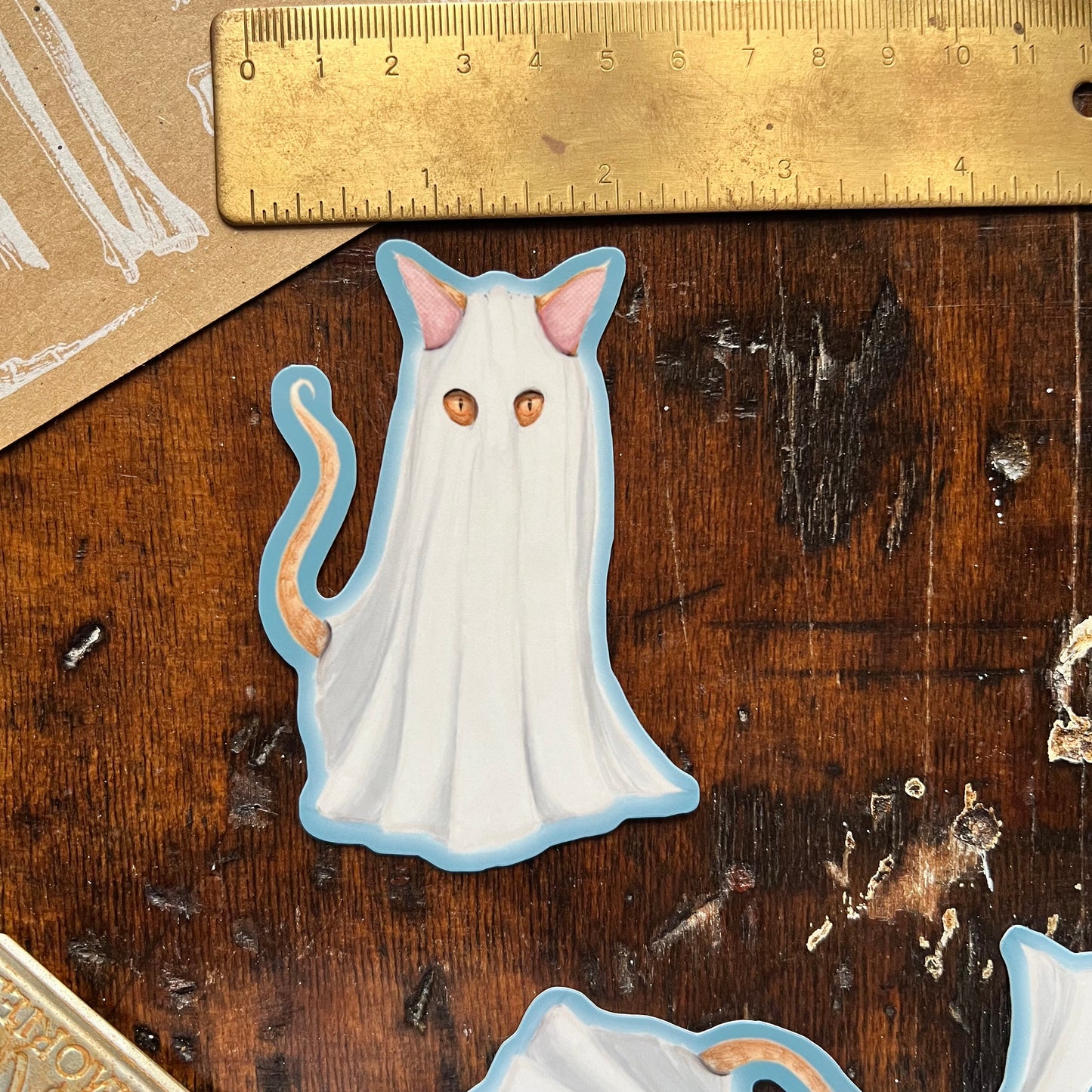 Ghost Cat Vinyl Sticker