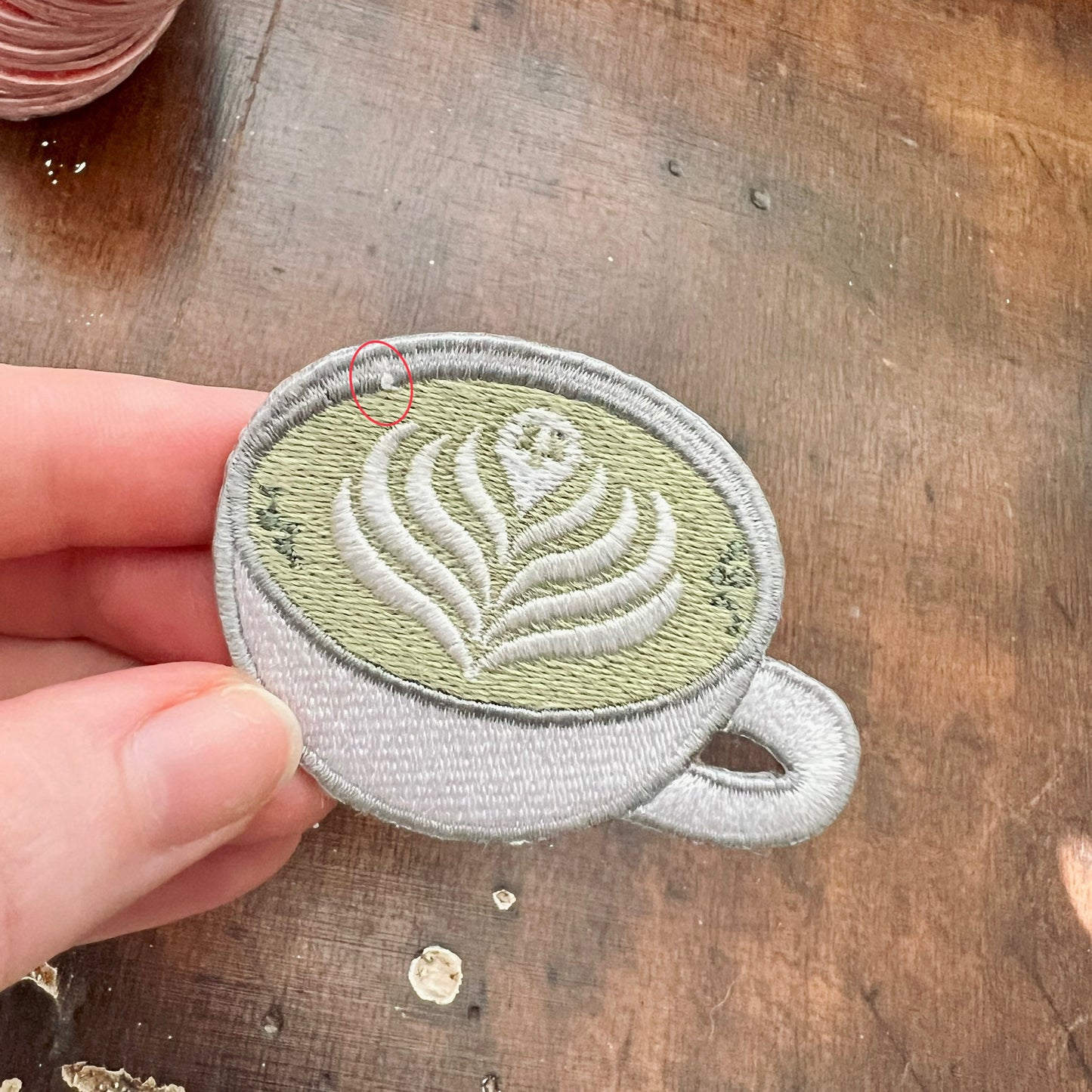 B Grade Latte Ghost Embroidered Iron On Patch