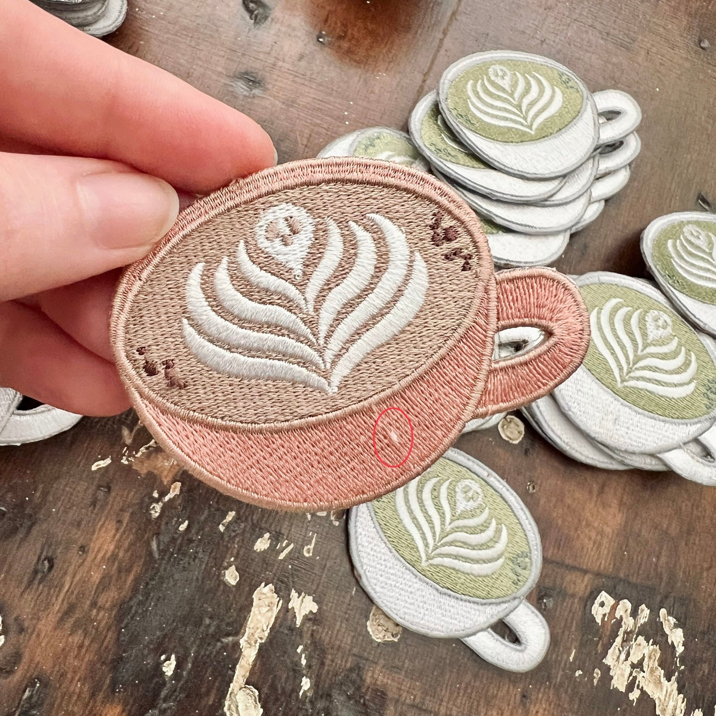 B Grade Latte Ghost Embroidered Iron On Patch