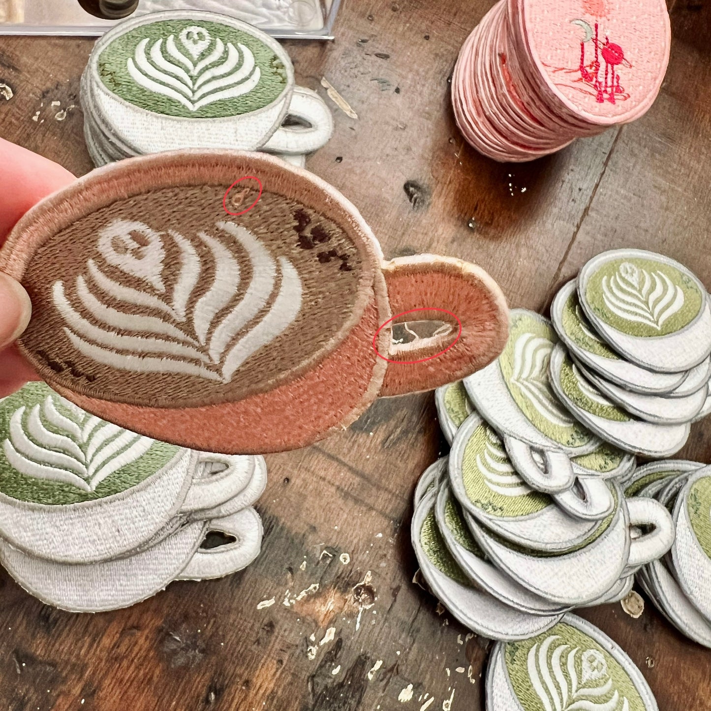 B Grade Latte Ghost Embroidered Iron On Patch