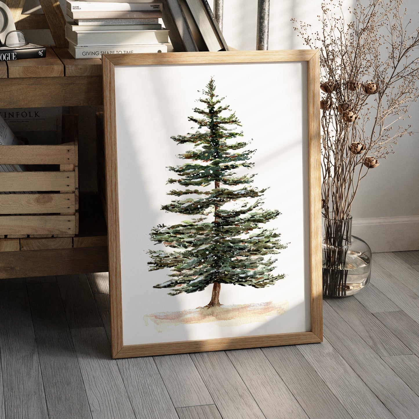 Pine Tree Watercolor Print