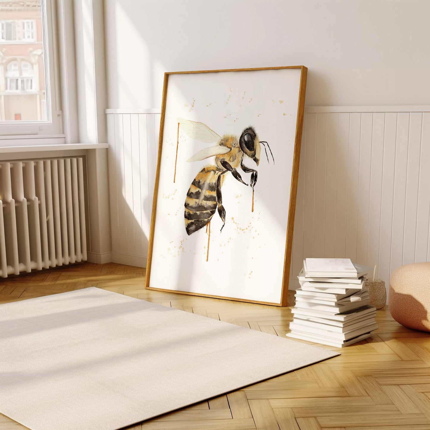 Honeybee Watercolor Print