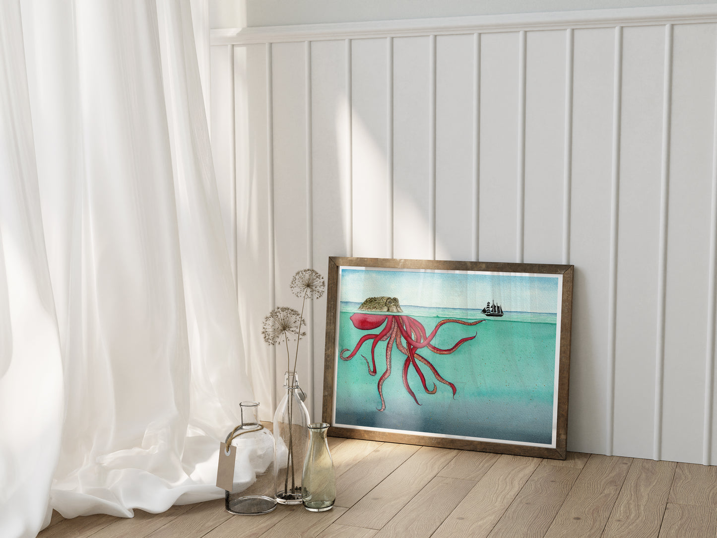 Kraken Watercolor Print