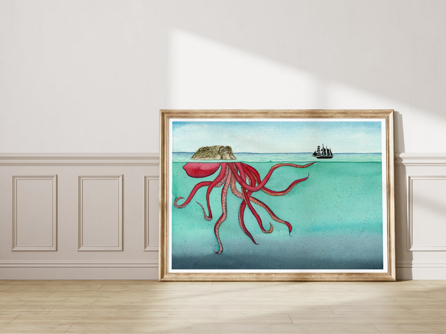 Kraken Watercolor Print