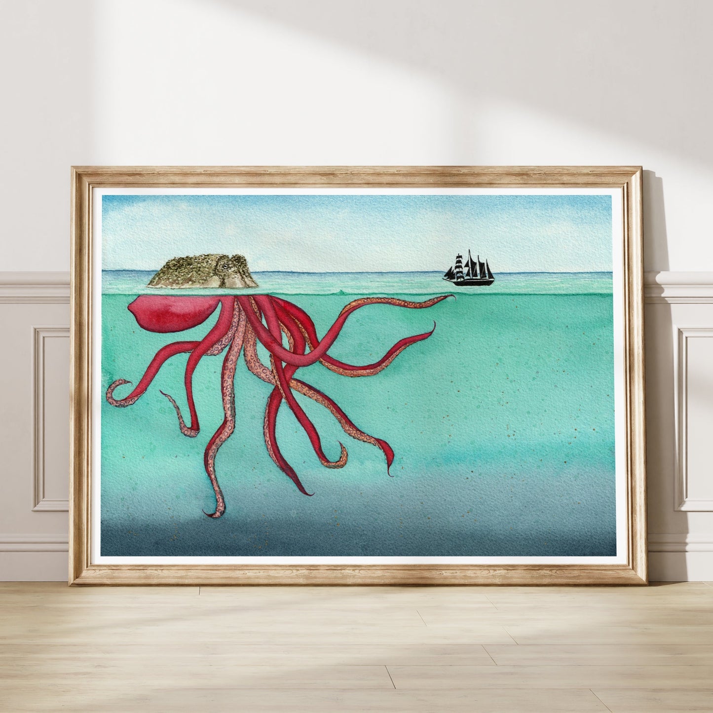 Kraken Watercolor Print