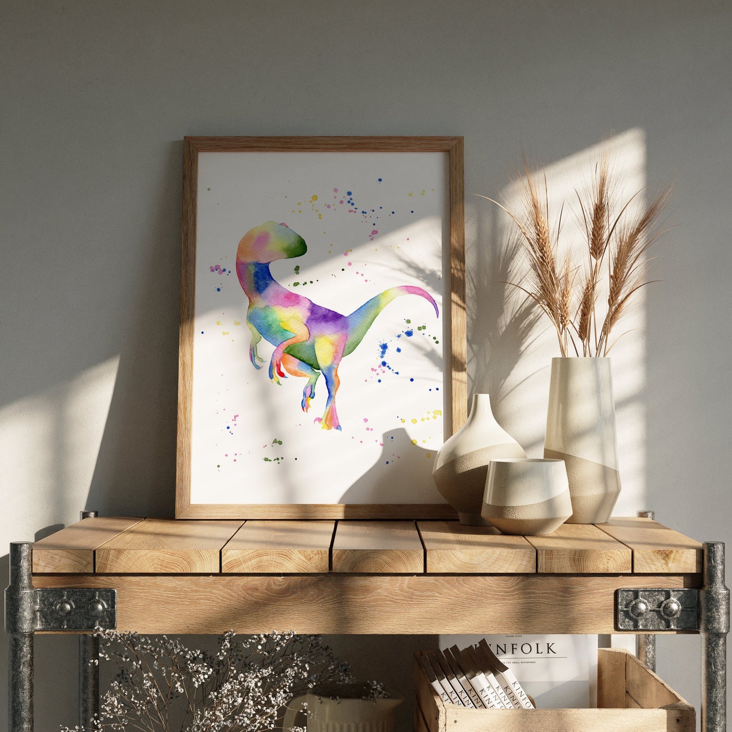 Rainbow Velociraptor Print