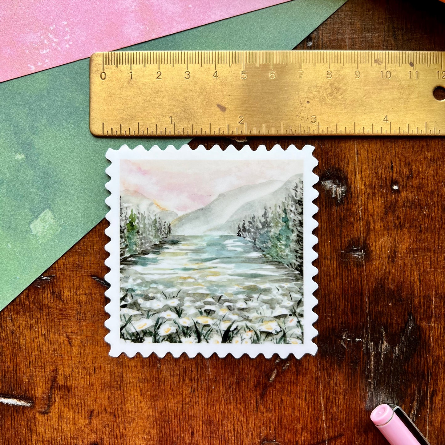 Daisy Field Stamp Vinyl Sticker