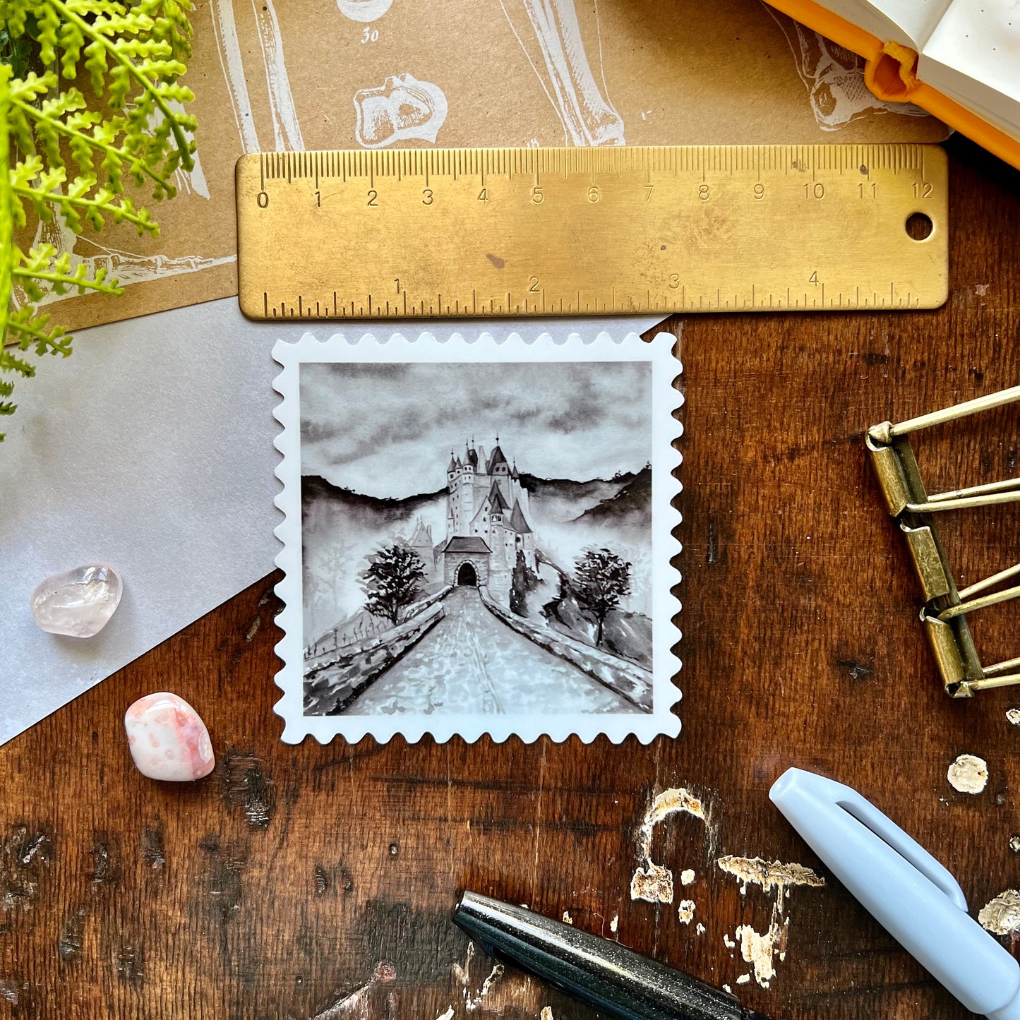 Haunted House Stamp Vinyl Sticker