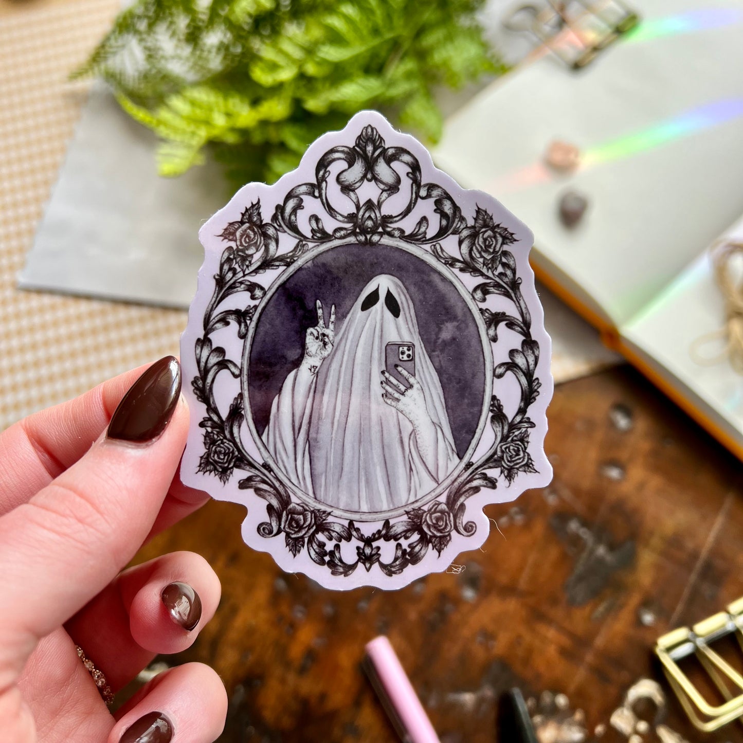 Ghost Selfie Vinyl Sticker