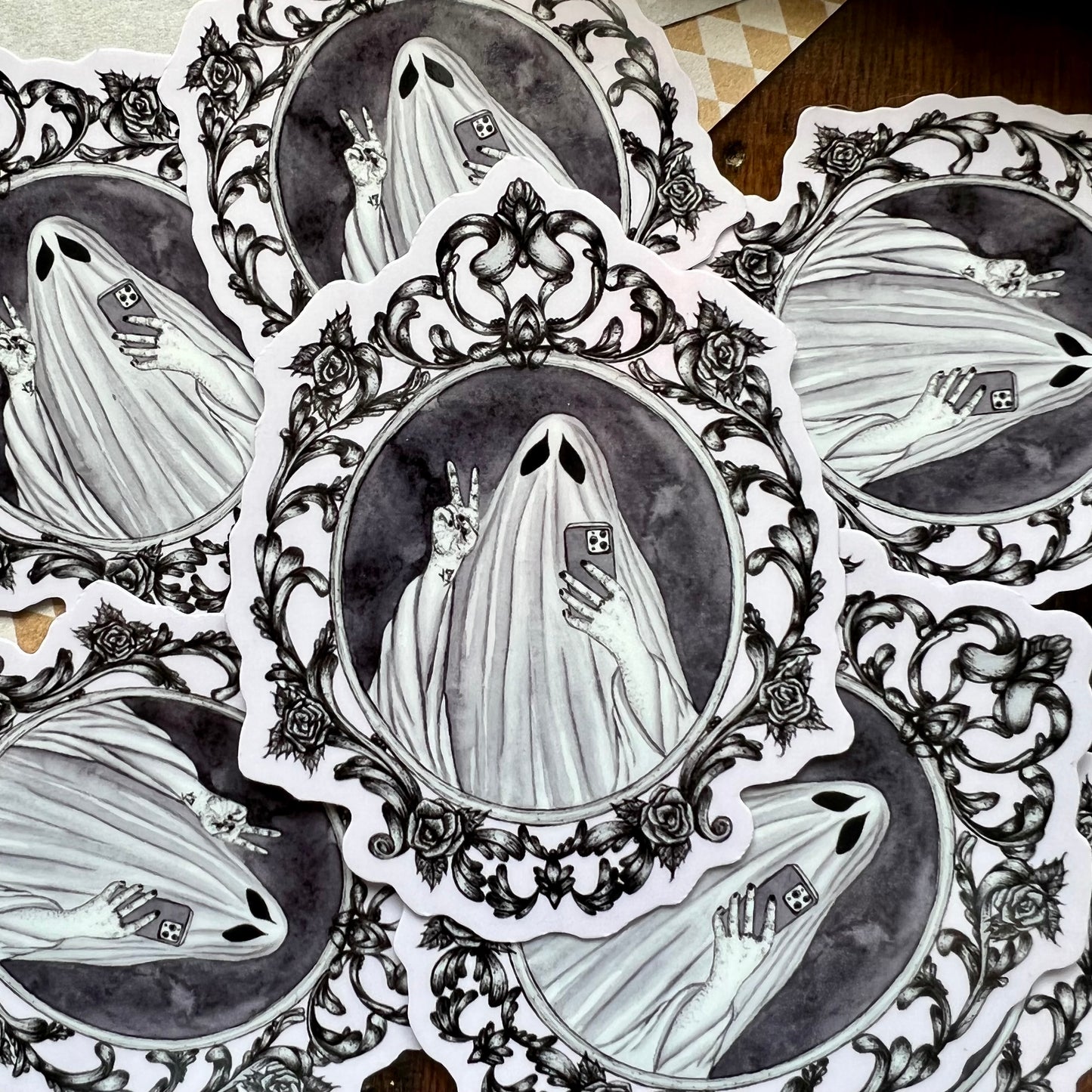 Ghost Selfie Vinyl Sticker