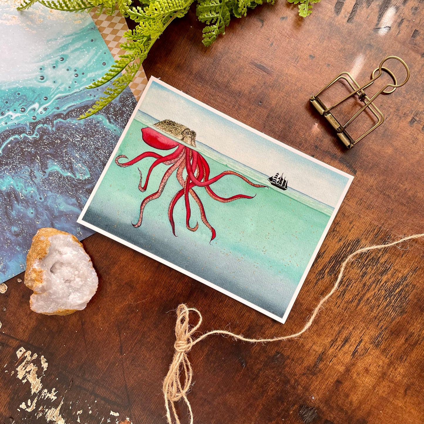 Kraken Watercolor Print