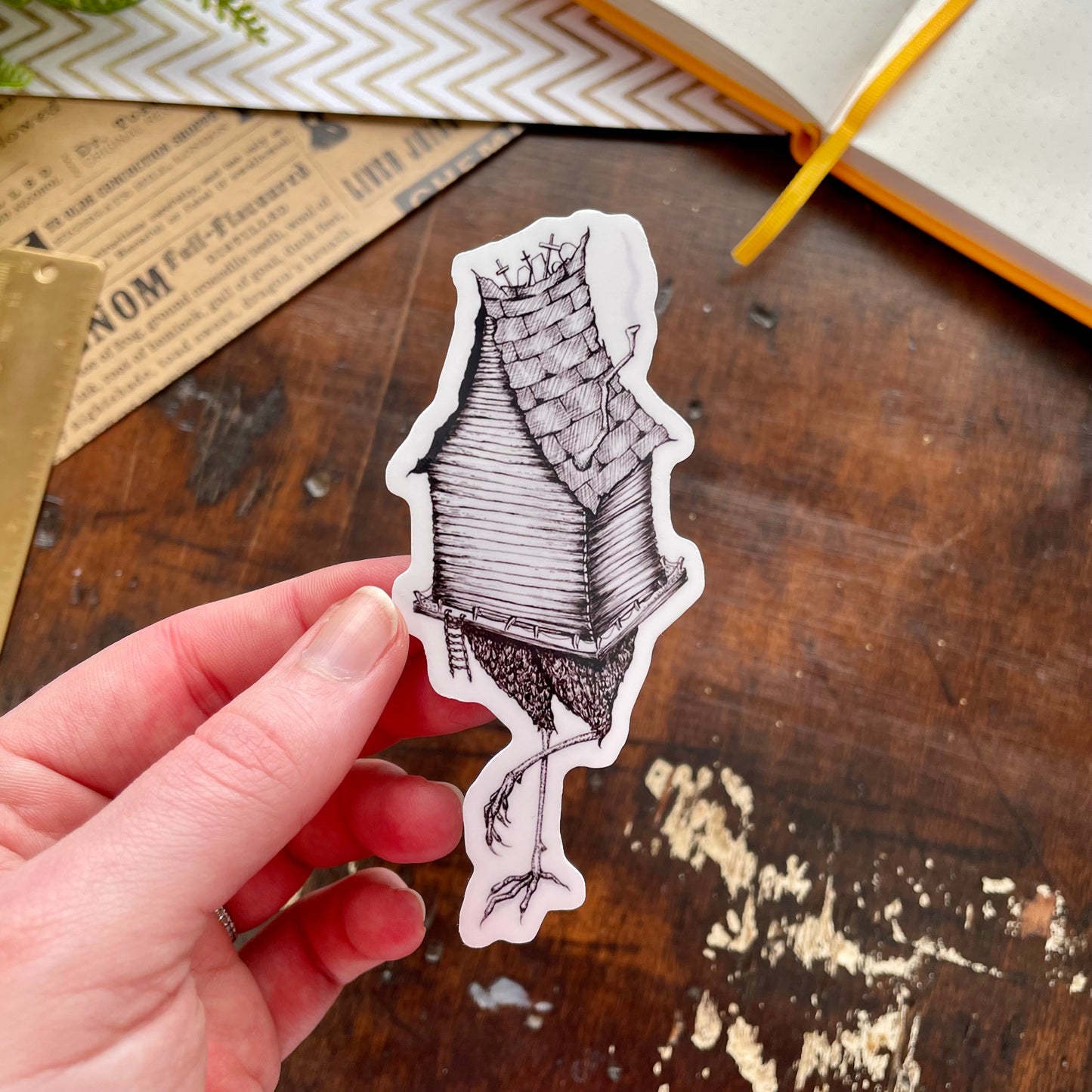 Baba Yaga's Hut Vinyl Sticker