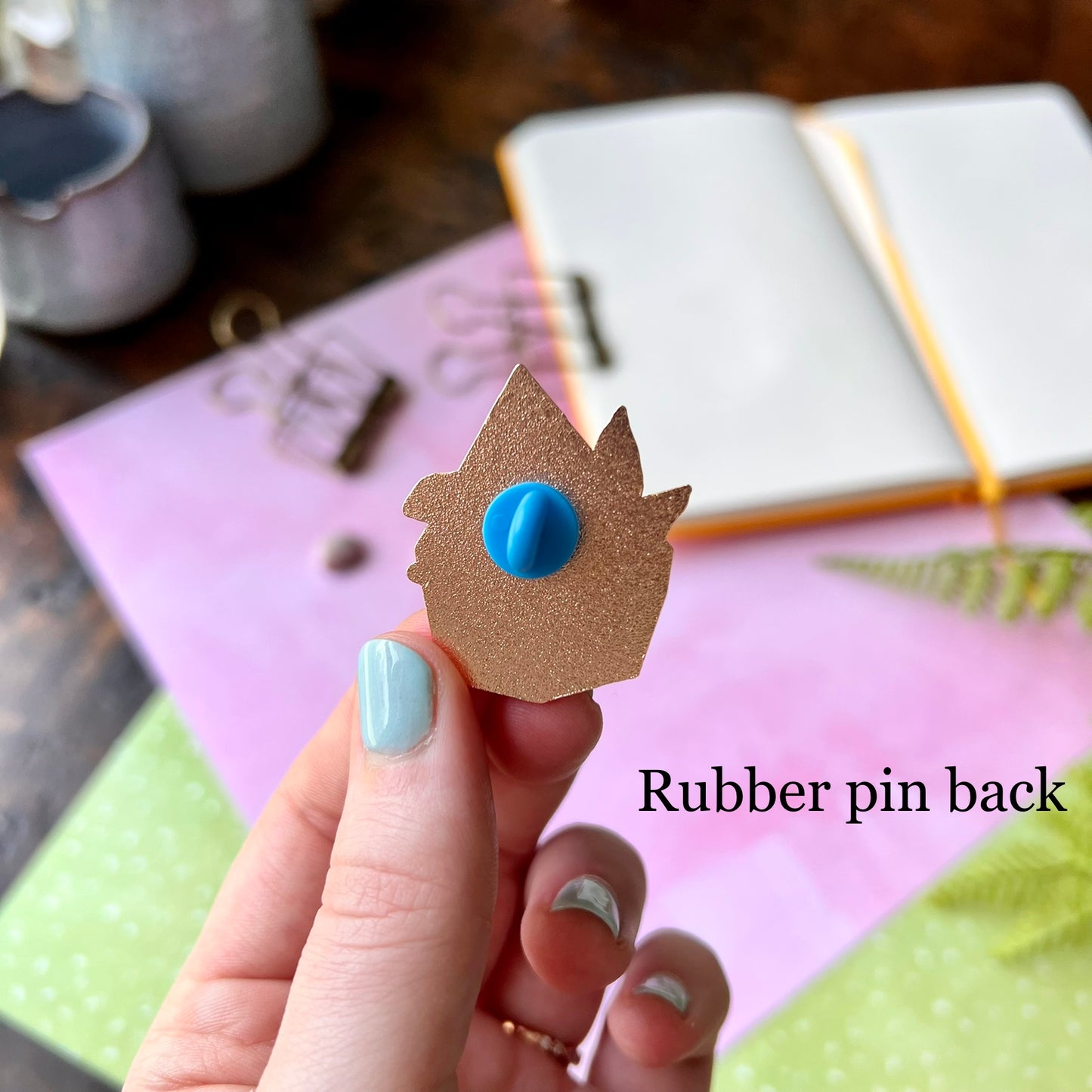 Blue Mushroom Terrarium Enamel Pin