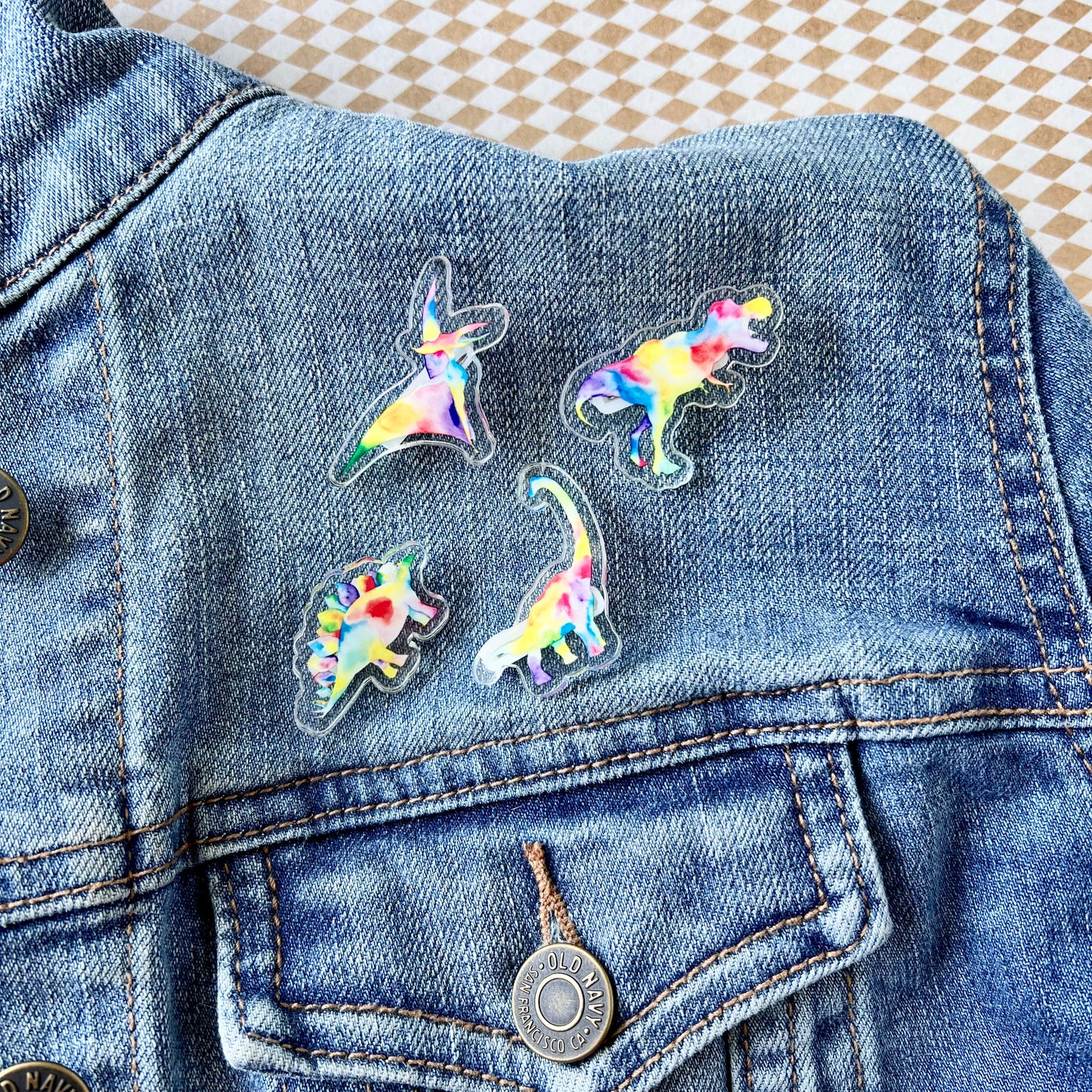Rainbow Brachiosaurus Acrylic Pin