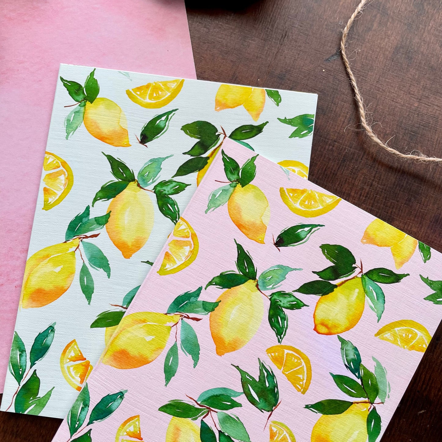Lemon Watercolor Card Set