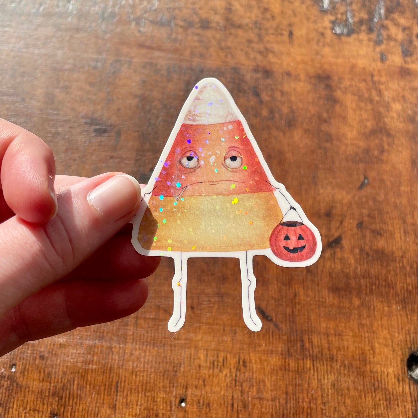 Wendell the Grumpy Candy Corn Vinyl Sticker