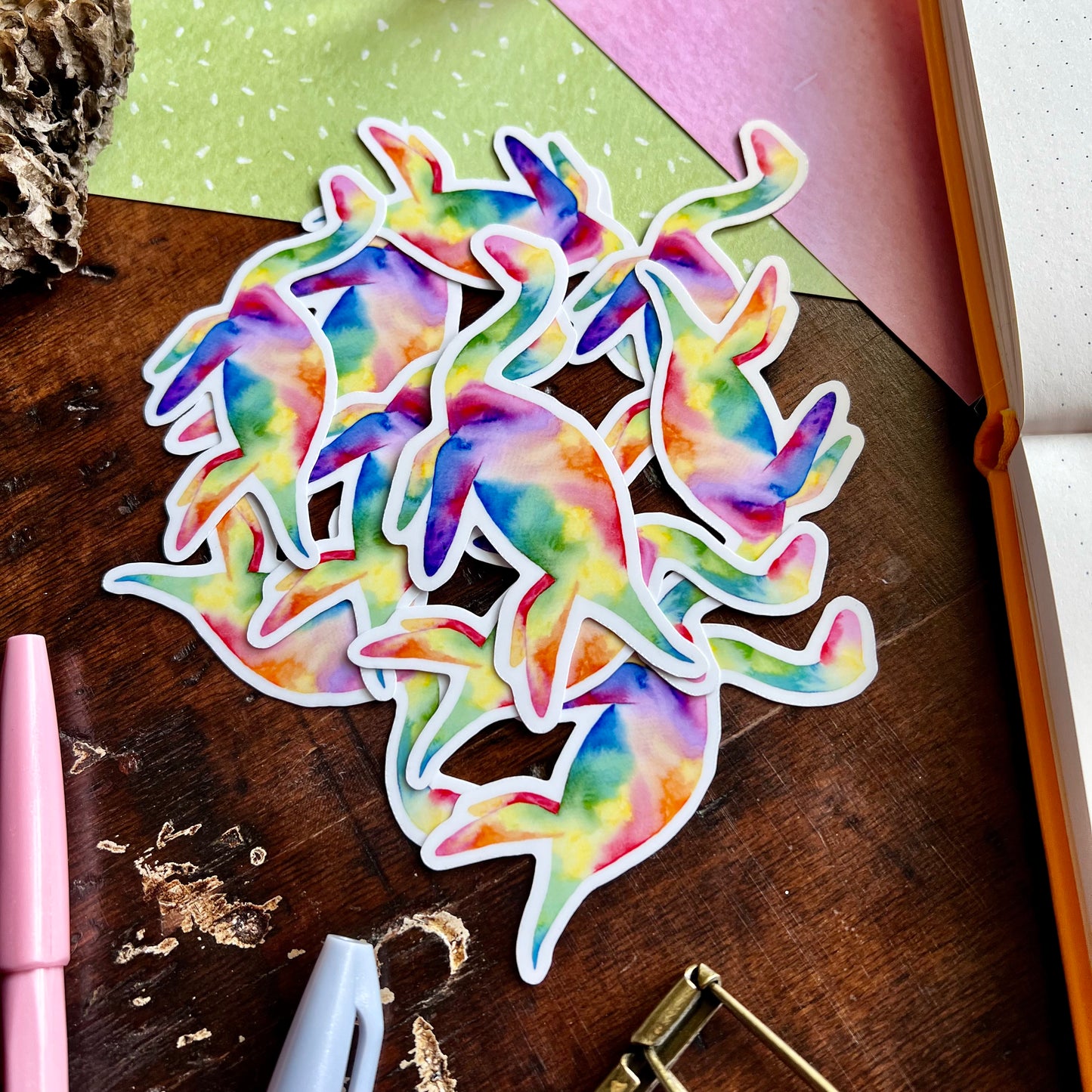 Rainbow Plesiosaurus Vinyl Sticker