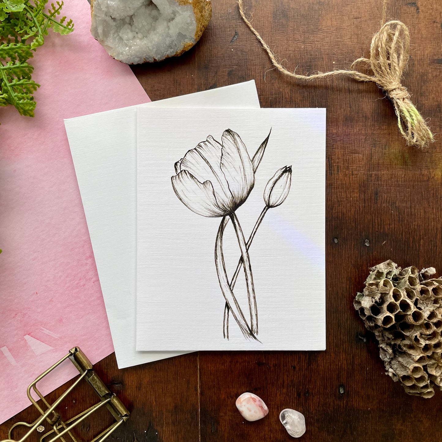 Floral Botanical Pen & Ink Card Set
