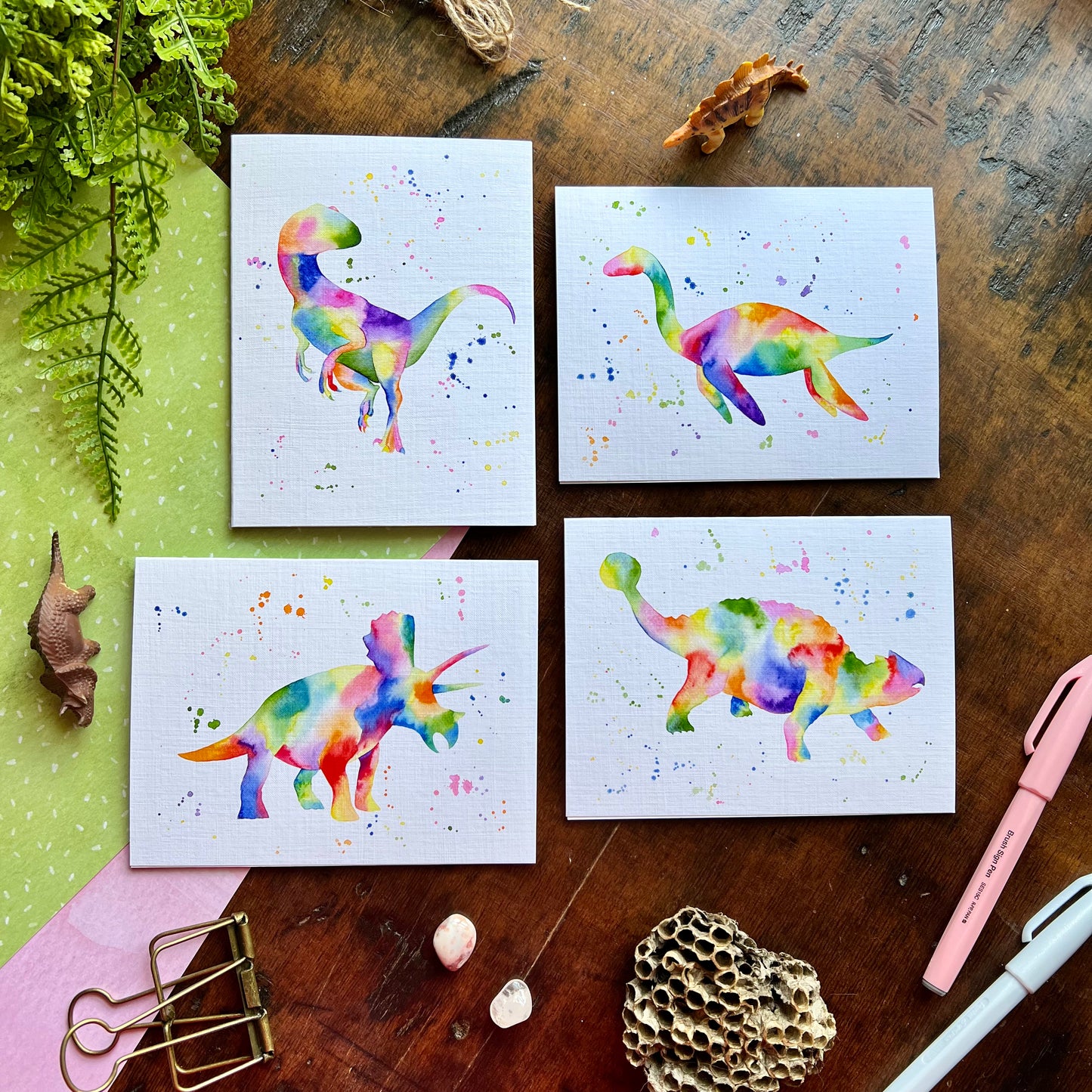 Rainbow Dinosaur Card Set 2