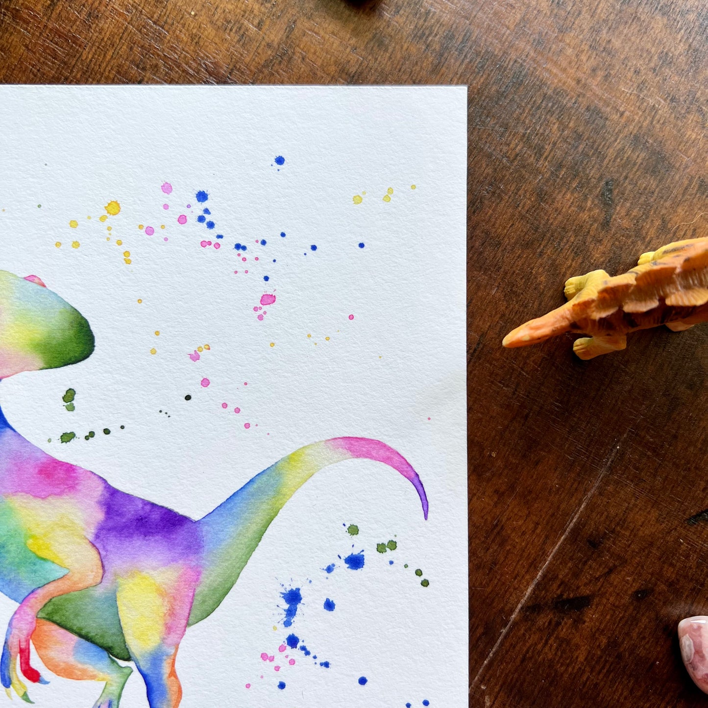 Rainbow Velociraptor Print