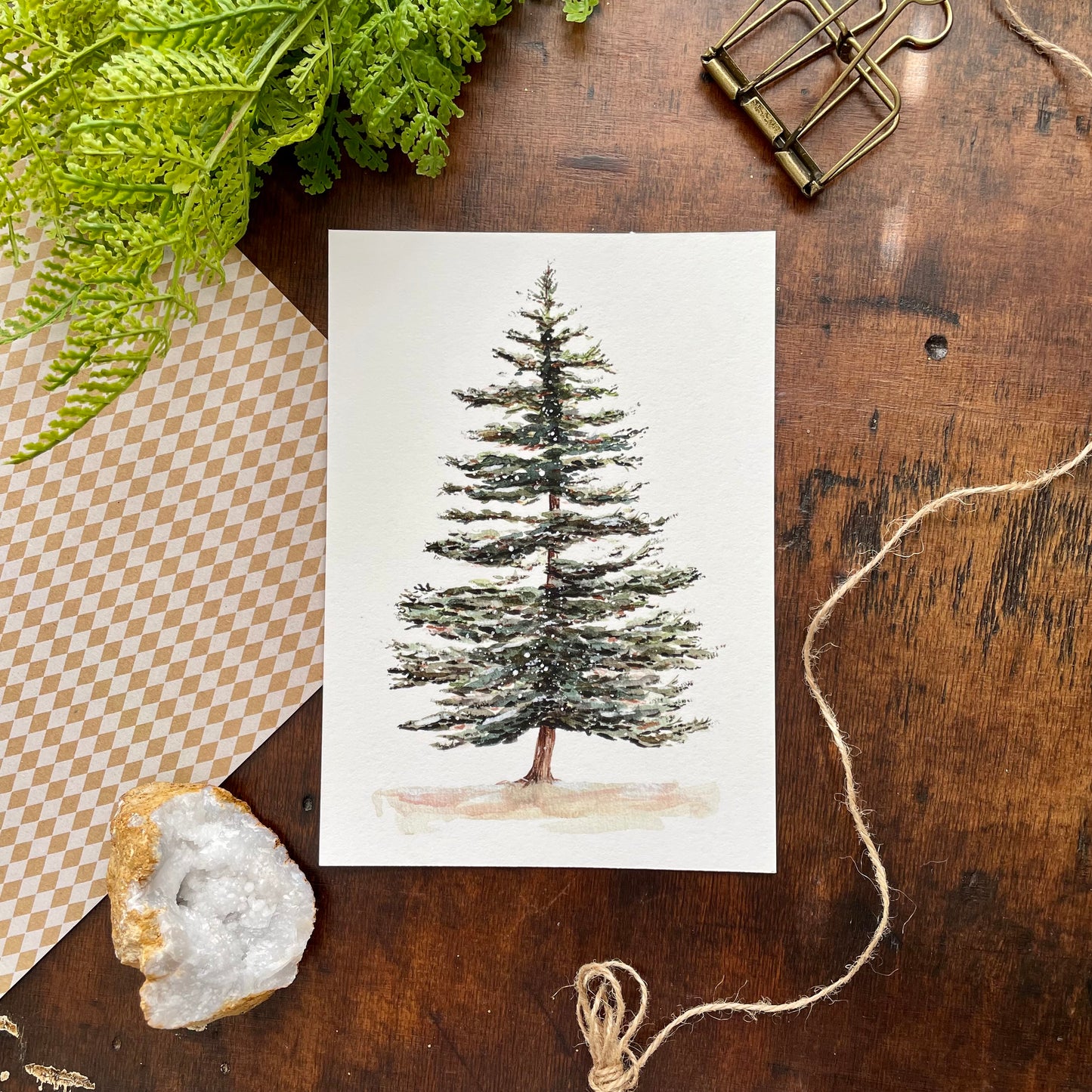 Pine Tree Watercolor Print