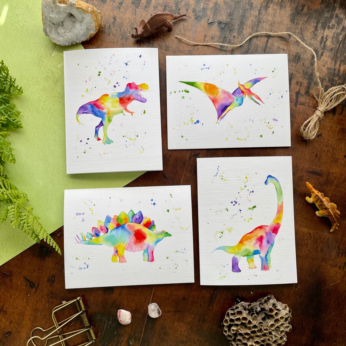 Rainbow Dinosaur Card Set 1
