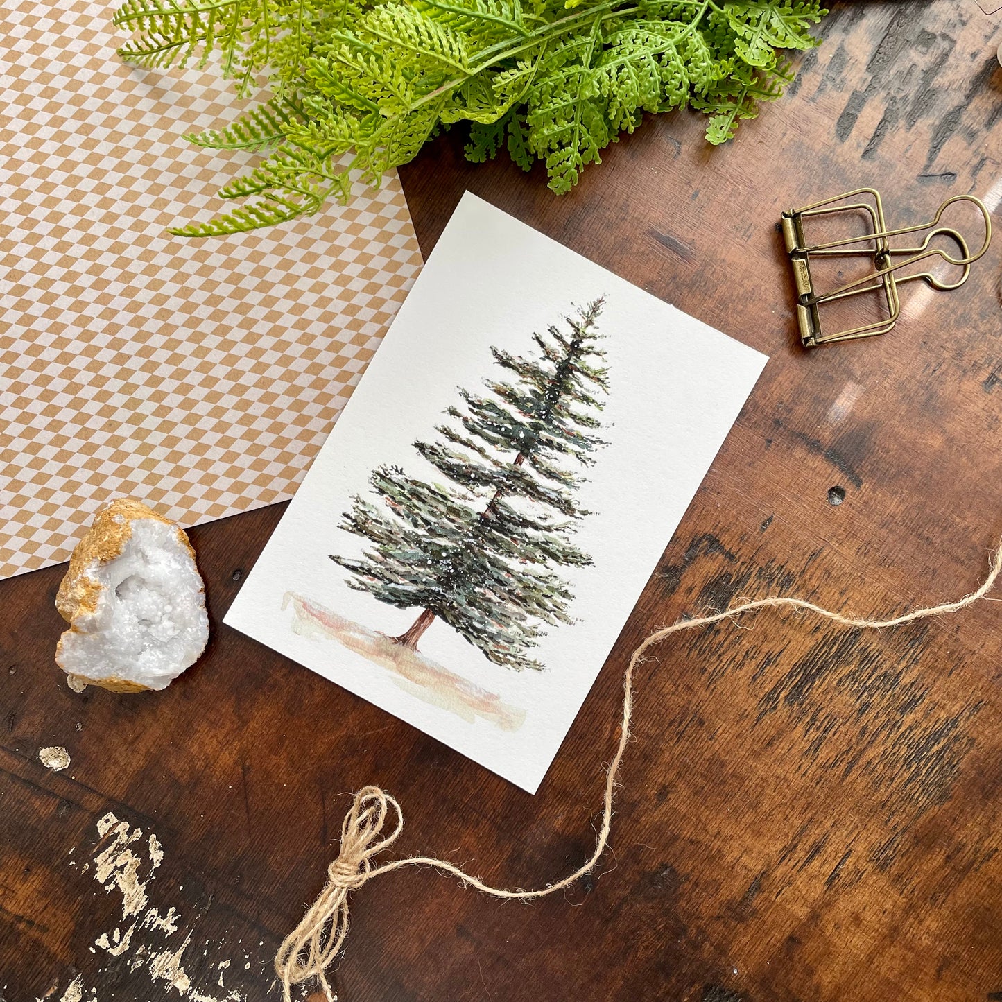 Pine Tree Watercolor Print
