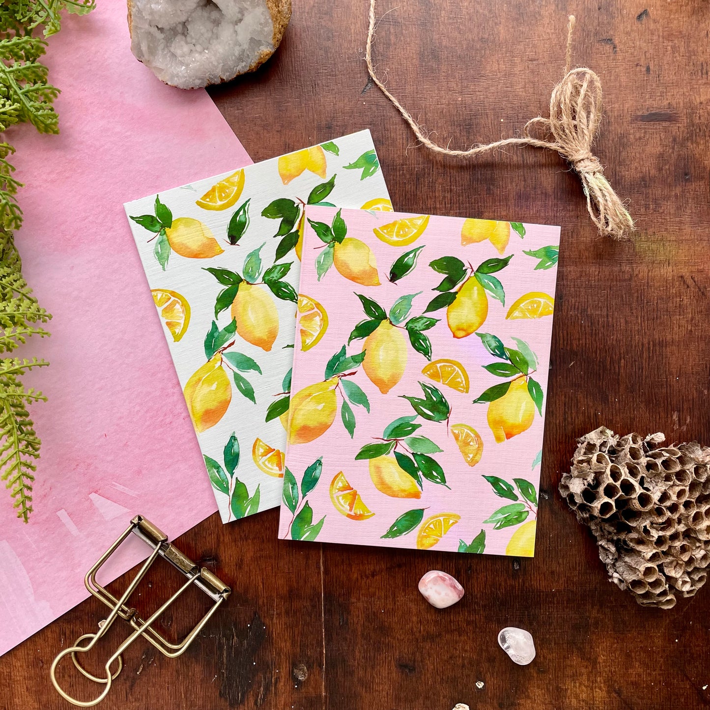 Lemon Watercolor Card Set