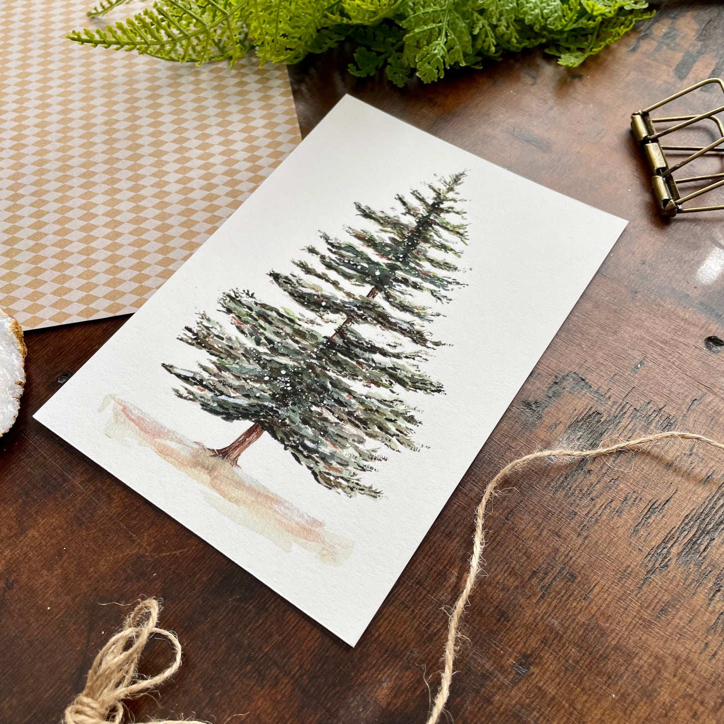Pine Tree Watercolor Print