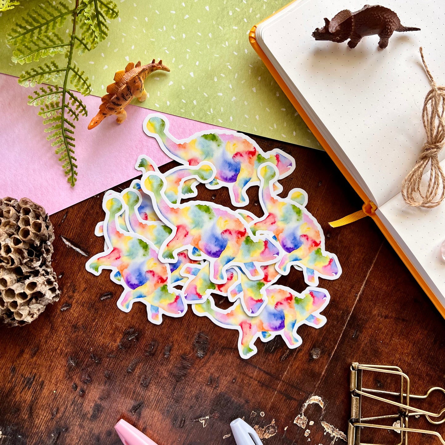 Rainbow Anklyosaurus Vinyl Sticker