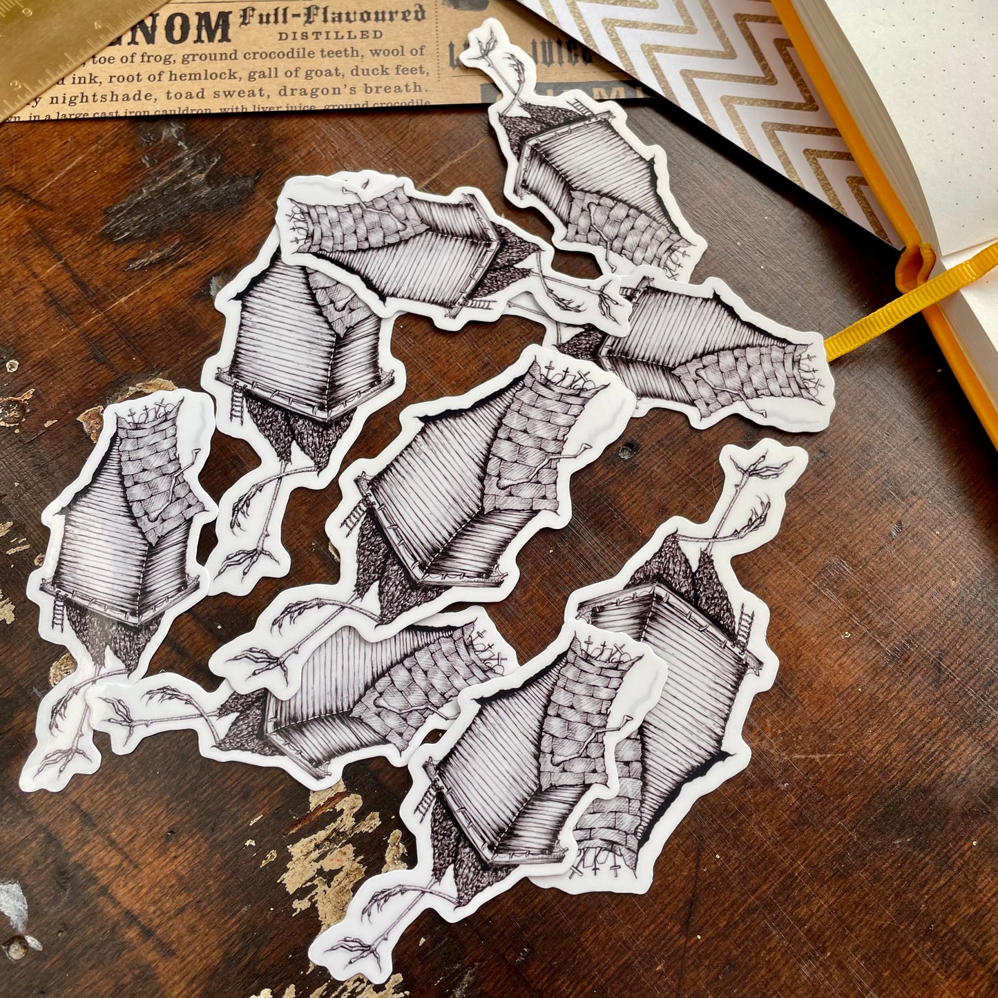 Baba Yaga's Hut Vinyl Sticker